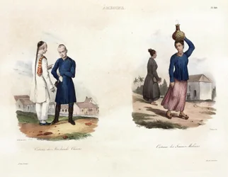 Marchands chinois et femme malaise, Ambon