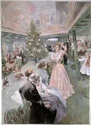Veille de Noël sur un bateau de croisière, vers 1900