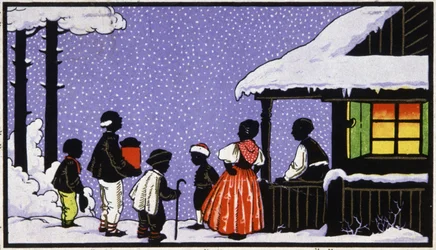 Fête de Noël dans un village en Autriche, vers 1910