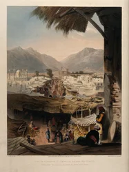 Ville de Kandahar, avec le bazar principal et la citadelle, Afghanistan.
