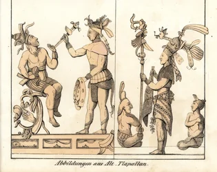 Collection de dessins de Tlapallan (Mexique). Lithographie pour le livre : "Galerie complète en tableaux fidèles des peuples d