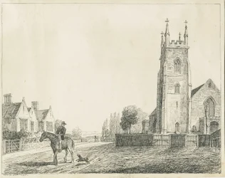 Église de Colwich : croquis à la plume, 1833