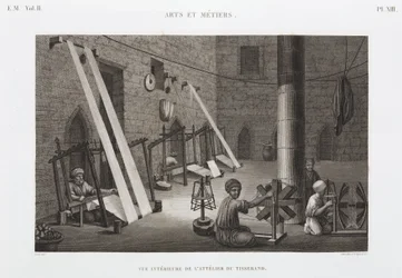 Coton & Soie, Tissage, atelier de tisserand, Égypte, vers 1798