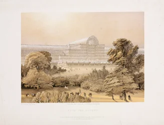 Palais de Cristal, après la Grande Exposition Le Palais de Cristal depuis la Roseraie, c 1855