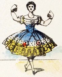 D - Danseuse - Alphabet - divertissement pour enfants - Image épinal, série populaire c.1890