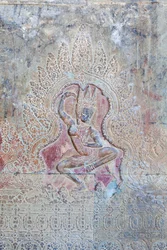 Relief de danseuse Apsara sur le mur ouest extérieur, Angkor Wat, Cambodge