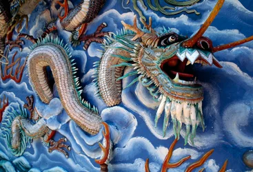 Dragons, Haw Par Villa (Jardin du Baume du Tigre), un parc à thème basé sur la mythologie et les légendes chinoises, Singapour, République de Singapour