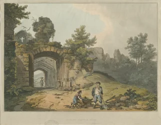 Château de Dudley - Le Donjon : gravure à l