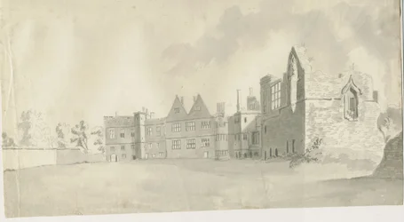 Château de Dudley - Le Donjon : dessin au lavis sépia, nd [vers 1790]