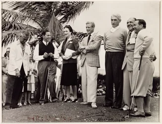 Édouard, duc de Windsor (1894-1972) et Wallis, duchesse de Windsor (1896-1986) à un tournoi de golf à Nassau