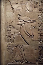 Égypte, Medamud, porte du temple de Montou (détail) 221-205 av. J.-C.