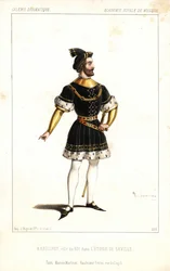 Baryton anglais Paul-Bernard Barroilhet en tant que Roi dans "L