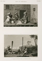 Fabrication, autres, fabricants de tiges de pipe et pilonneurs de tabac, Égypte, vers 1798