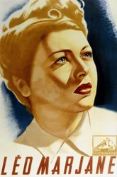 Chanteur français Léo Marjane sur une affiche par André
