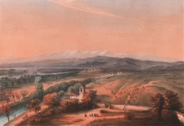Vue générale du champ de bataille de Magenta, Lombardie