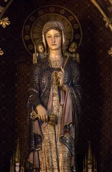 Geneviève, la sainte patronne de Paris. Église Saint-Étienne-du-Mont, Paris 2020
