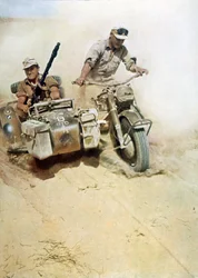 Soldats allemands (Afrikakorps) pendant la campagne de Libye