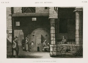 Fabrication de verre, Égypte, vers 1798