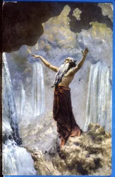 Dieu créant les eaux, vers 1914 (carte postale)