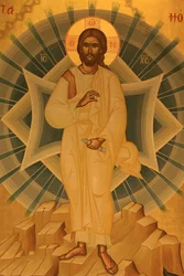 Icône orthodoxe grecque représentant la Transfiguration de Jésus