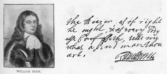 Écriture et signature de William Penn d