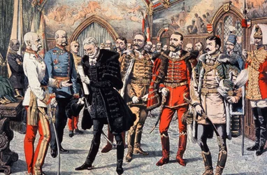 Dignitaires hongrois reçus par François-Joseph Ier en Hongrie