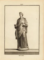 Hygie, déesse grecque et romaine de la santé et de la propreté, fille du dieu de la médecine Asclépios