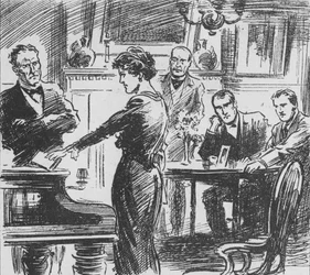 Illustration mettant en vedette Sexton Blake dans Penny Popular