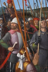 Indre & Loire N* 174 - Château de Loches - Détail du retable de la crucifixion - École de Jean Fouquet - 1485