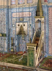 Intérieur de la mosquée Rüstem Pacha, Constantinople, vers 1890-1900