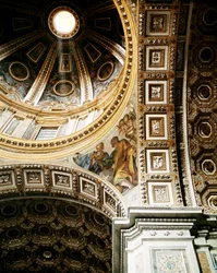 Vue intérieure du dôme de la basilique Saint-Pierre (Basilica San Pietro) à Rome. (détail)