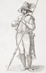 Paysanne italienne jouant de la dulzaina, d