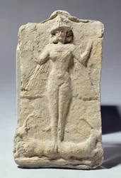 Jar décorée de motifs symboliques entourant la déesse Ishtar, babylonienne, vers 1700 av. J.-C. (terre cuite)
