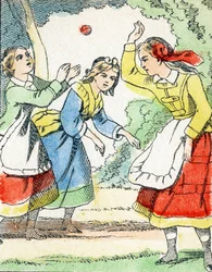 Jeu : La pelote - Alphabet des divertissements enfantins c.1890 (lithographie)