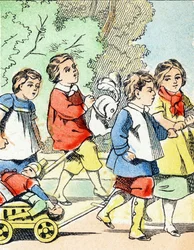 Jeu : La petite voiture - Alphabet de divertissement pour enfants c.1890