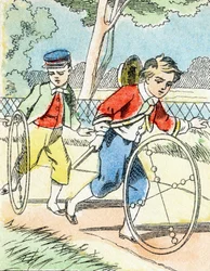 Jeu : Les cerceaux - Alphabet des divertissements enfantins c.1890 (lithographie)