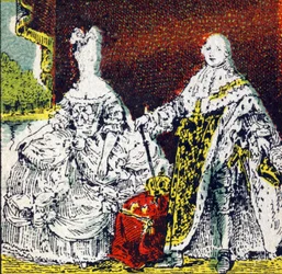 Le roi Louis XVI de France et la reine Marie-Antoinette. Gravure dans "Histoire de France". Série d
