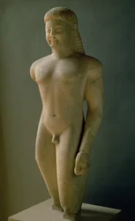 Kouros, grec, de Paros, près du sanctuaire d