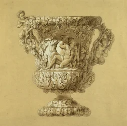 Grande cruche de vin. Dessin à l