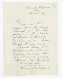 Lettre écrite par Florence Nightingale, à l