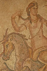 Libye, mosaïque romaine de Nymphe et Satyre de la Villa de Jason Magnus