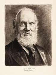 Lord Kelvin, ingénieur, mathématicien et physicien écossais, vers 1900