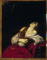Madeleine en extase. Peinture de Louis Finson (1578-1617). Huile sur toile du 17ème siècle. Musée des beaux-arts - Palais Longchamp, Marseille.