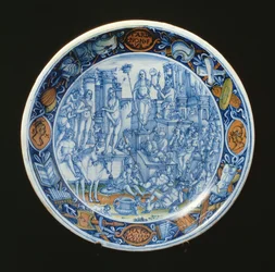 Assiette en majolique décorée de l