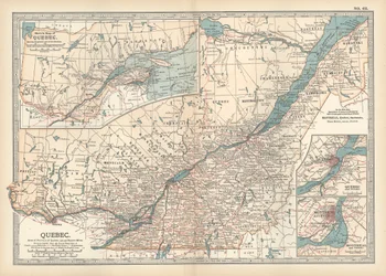 Carte de Québec, Canada, vers 1900