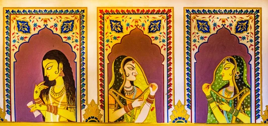 Peinture miniature, arts et métiers au Rajasthan, Inde, Asie