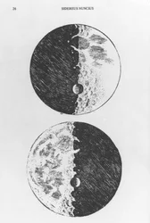 Dessin de la Lune par Galilée, vers 1610