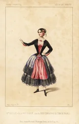 Mme Elisabeth Augustine Bressant en tant que Nini Pompon dans "Les Deux Compagnons du Tour de France" de Lockroy et Wailly, Théâtre des Variétés
