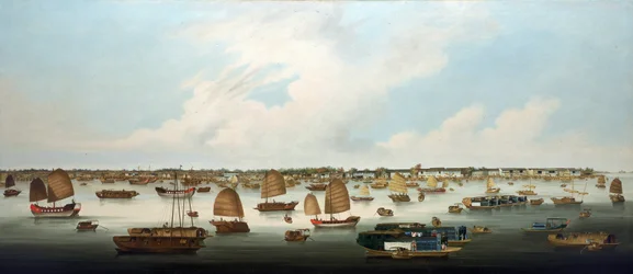 Navigation sur la rivière des Perles (ou Zhu Jiang, rivière de Canton), au large de l