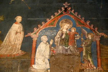 Cathédrale Notre-Dame de Clermont, Clermont-Ferrand, France, chapelle Saint-Georges (fin du 13ème siècle), Détail de la fresque